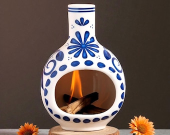 Ceramiczny palnik Palo Santo - ręcznie malowany uchwyt na kadzidełka w kształcie komina