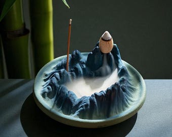 Ceramiczny kadzielnik górski: zenowy palnik do medytacji na patyczki i stożki