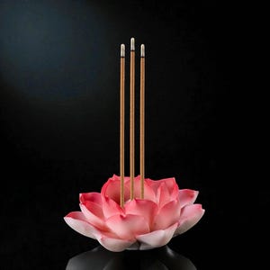 Ceramic Lotus Flower Incense Holder: Zen Meditation Decor