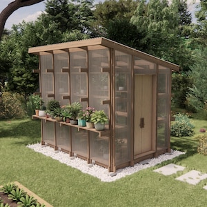 The Florin – 8&#39; x 12&#39; DIY Modern Greenhouse Plan | Wooden Garden & Hobby Greenhouse