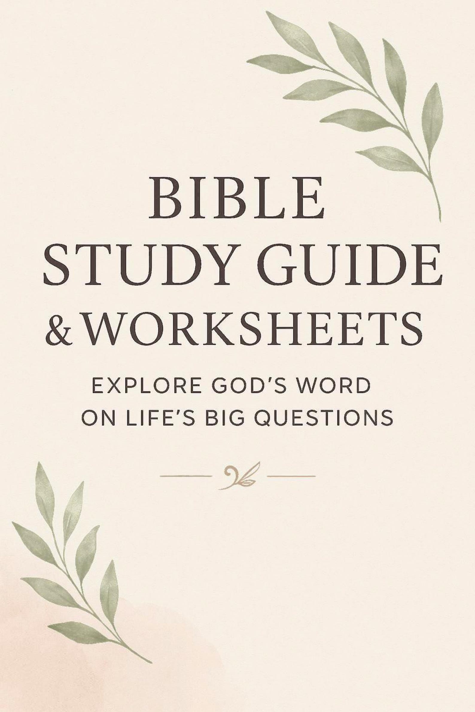Bible Study Guide & Worksheets | Printable Christian Workbook ...