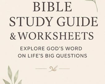 Bible Study Guide & Worksheets | Printable Christian Workbook | Scripture Journal | Digital Download Devotional