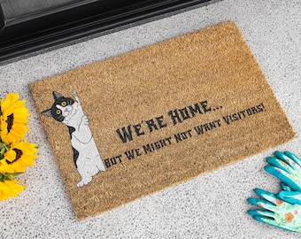 Funny Cat Doormat: Grumpy Cat Welcome - "We're Home..."