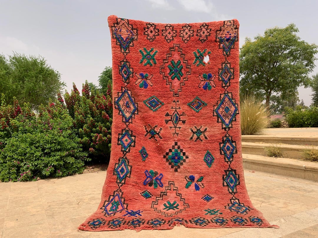 Tapis Berbère Boujaad 3m X 0.67m, Laine Tissée Main, Multicolore