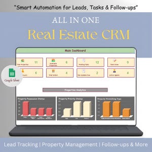 Real Estate Lead Tracker Spreadsheet with Client and Property Management System, Agent Planner an all