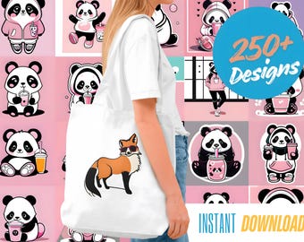 250+ Women T-Shirt Design Bundle: Trendy Streetwear Pack with Colourful POD & Apparel Design Set
