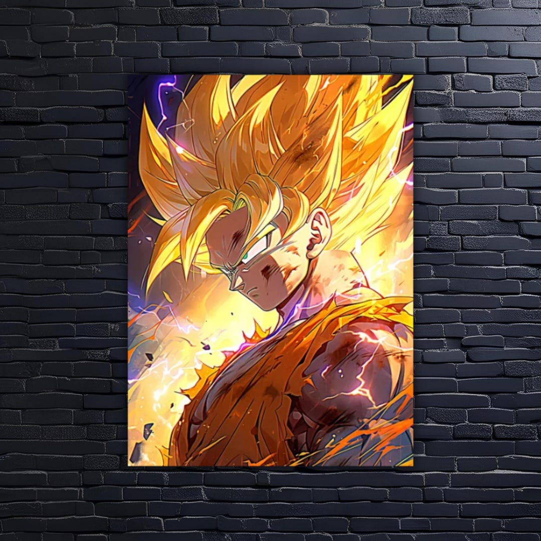 Super Saiyan Goku Metal Poster – Dragon Ball Z Anime Wall Art ...