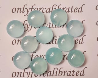 Natural Aqua Chalcedony Round Shape Cabochon Gemstone 1.5 2 2.5 3 3.5 4 4.5 5 6 7 8 9 10 11 12 13 14 15 MM Size Cab Lot Good Quality