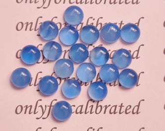 Natural Blue Chalcedony Round Shape Cabochon Gemstone 1.5 2 2.5 3 3.5 4 4.5 5 6 7 8 9 10 11 12 13 14 15 MM Size Cab Lot Good Quality