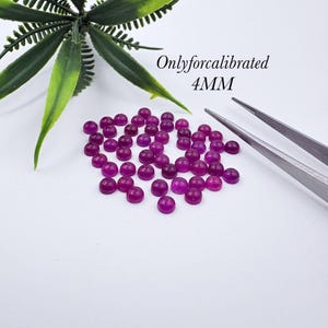 Ruby Jade Round Shape Cabochon Gemstone 4 MM Size Cab Lot Good Quality