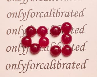Gema Cabochão Redonda de Rubi e Jade - Materiais para Fabricação de Joias, Vários Tamanhos