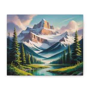 Mountain Landscape Canvas Wall Art, Nature Decor, Home Office Decoration, Gift for Nature Lovers, Outdoor Wall Art