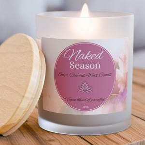Naked Season Funny Candle Frosted Glass | Gift for Mom Empty Nester image 1