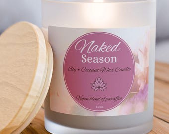 Naked Season Funny Candle Frosted Glass | Gift for Mom Empty Nester