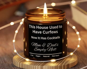 Vela personalizada "Nido Vacío", color ámbar, nombres personalizados, regalo para los padres