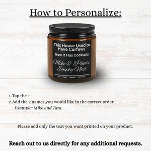 Personalized Empty Nest Candle, Amber Soy, Custom Names, Parents' Gift image 8