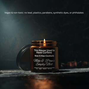 Personalized Empty Nest Candle, Amber Soy, Custom Names, Parents' Gift image 6
