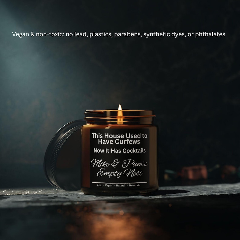 Personalized Empty Nest Candle, Amber Soy, Custom Names, Parents' Gift image 6