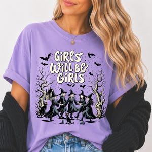 Halloween-Hexen-T-Shirt mit tanzenden Hexen, Hexen-Mama-T-Shirt