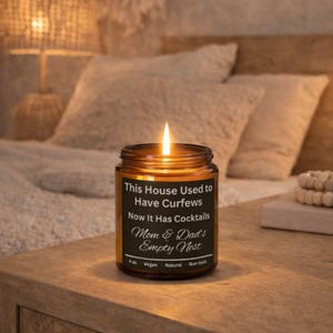 Personalized Empty Nest Candle, Amber Soy, Custom Names, Parents' Gift image 5