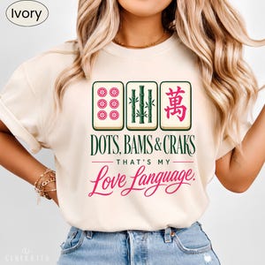 Camiseta Comfort Colors® Mahjong, Camiseta Mahj Social Club, Regalo divertido para amantes del Mahjong, Camiseta One More Tile, Camiseta de manga larga Dots Bams Craks