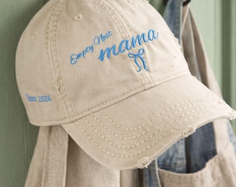 Gorra de béisbol bordada "Nido vacío para mamá" / Regalo para padres con hijos ya independizados / Regalo de graduación personalizado para padres / Año personalizado Est. 2026