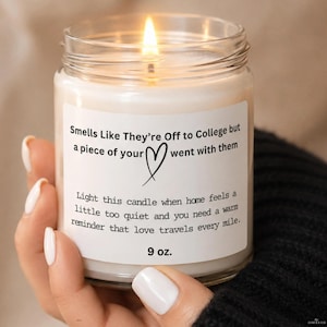 College Freshman Mom Gift, Class of 2027 Empty Nester Candle, Dorm Drop Off Gift