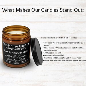 Personalized Empty Nest Candle, Amber Soy, Custom Names, Parents' Gift image 10