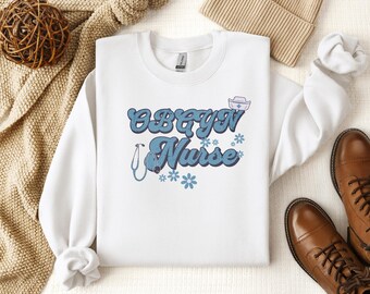 Sudadera de ginecología y obstetricia, sudadera de enfermera, sudadera de cuello redondo para trabajo de parto y parto, regalo de enfermera, sudadera de regalo para obstetricia, enfermera ginecóloga y obstetra, sudadera de cuello redondo para obstetricia y ginecología