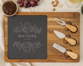 Personalized Charcuterie Board, Engraved Wedding Charcuterie Board, Christmas gift, Engagement, Bridal shower, Anniversary Present