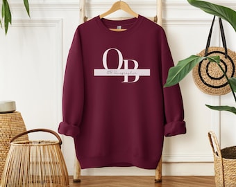 Sudadera con monograma de escritura minimalista para obstetricia, sudadera de cuello redondo para ecografista obstetra, sudadera para ginecóloga, ecografista, monografista mfm, regalo para ella