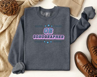 Sudadera retro de ecografista obstetra, sudadera para obstetricia, sudadera de ginecología, cuello redondo de ecografista, monografista mfm, regalo para ella