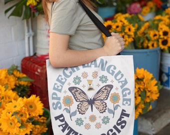 Speech Language Pathology Tote Bag, Speech Therapist Gift, Speech Therapy Tote Bag, SLP bag, Speech Therapy, SPED Teacher inclusion Canvas