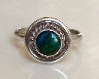 Chrysocolla Ring Size 7 Sterling Silver