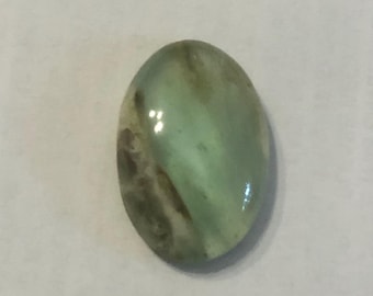 Peruvian Opal Cabochon, 13.5 cts. Andean Opal Grooved Stone.