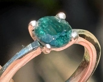 Green Tourmaline Ring Size 5 Sterling Silver