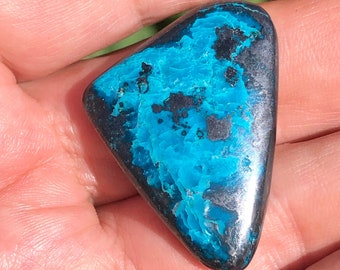 Chrysocolla on Tenorite Cabochon 35  x 27 x 5 mm.