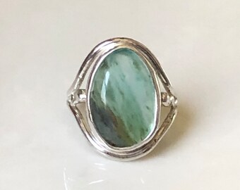 Peruvian Opal Ring Size # 7.5 Andean Opal