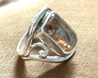 Garden Quartz Ring Size 8 Lodolite Quartz