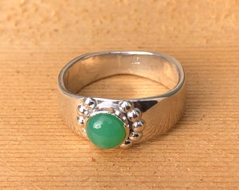 Chrysoprase Ring Size #7 Sterling Silver