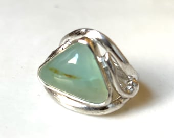 Peruvian Opal Ring Size 9  Sterling Silver