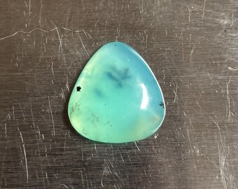 7 cts Blue Peruvian Opal Cabochon, Irregular Triangular Shape Andean Opal