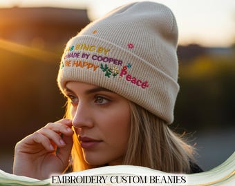 Wintermützen Warme Hüte Individuelles Logo / Text Hüte Gestickte Mütze Wintermütze Personalisierte Mützen für Frauen Unisex Mütze Weihnachtsgeschenk