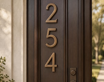 Aangepaste massief bronzen huisnummers en letters – zwevend adresbord – modern huisnummer – bronzen brievenbusnummers – bord buitengevel