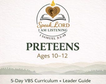 Preteen VBS Curriculum Ages 10-12 | 5 Day Vacation Bible School | Bible Lessons 1 Samuel 3 | Church Youth Ministry + Leader Guide