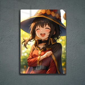 Megumin KonoSuba Anime Metal Poster: Otaku Magic Girl Wall Art
