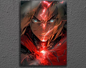 Edward Elric Alchemy Metal Wall Art, Fullmetal Alchemist Brotherhood Poster