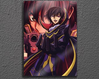 Code Geass Lelouch Metal Wall Art, Zero Anime Poster, Rebellion Manga gift for Otaku