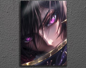 Lelouch Lamperouge, Code Geass Metal Wall Art Anime Poster, Zero Rebellion Gift