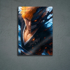 Ichigo Kurosaki Hollow Form Metal Poster – Bleach Anime Wall Art, Manga Inspired Decor, Soul Reaper Artwork Gift for Otaku Fans